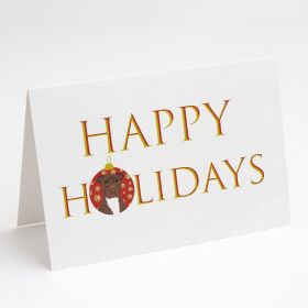 Pit Bull Chocolate Happy Holidays Greeting Cards Pack of 8 Blank Cards with Envelopes Whimsical A7 Size 5x7 Blank Note Cards
