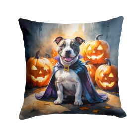 Pit Bull Terrier Puppy Halloween Throw Pillow Machine Washable, Indoor Outdoor Decorative Pillow for Couch, Bed or Patio, 14Hx14W