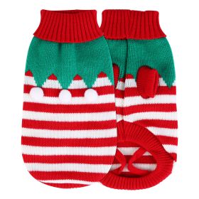 Pet Christmas Turtleneck Sweater Dog Cat Christmas Clothes Snowman Stripes Costume Winter Holiday Sweater for Small Medium Kitten Puppy Cats Dogs (Option: furball_m)