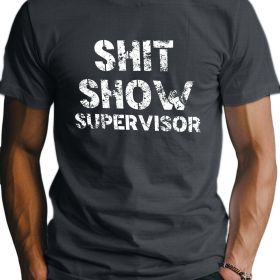 Letter Dog Poop Show Fit Men's T-shirt, Sweat Wicking And Freedom Of Movement (Color: Dark gray, size: 5XL)