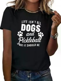 Lady Dog Skin Ball T-shirt, Comfort Version (Color: Black, size: S)