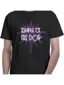 Temple Music of The Dog Men'S T-Shirt Short Sleeve Tees Soft Cotton Crewneck T-Shirt Black (Color: Black, size: XXXL)