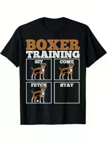 Boxer Dog Trainer T-Shirt (Color: Black, size: S)