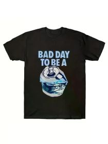 Can Pattern Printing, Men'S Round Neck Short-Sleeved T-Shirt, Casual And Comfortable Lightweight Top (Color: Black, size: XXL)