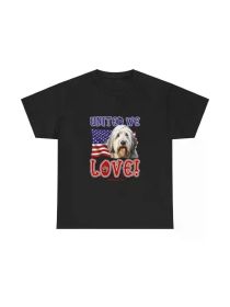 Old English Sheepdog Dog United We Love Dog Tee, Shirt, Unisex Pet Lover Gift Family T-shirt Celebrate Christmas (Color: Black, size: L)
