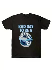 Can Pattern Printing, Men'S Round Neck Short-Sleeved T-Shirt, Casual And Comfortable Lightweight Top (Color: Black, size: M)