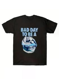 Can Pattern Printing, Men'S Round Neck Short-Sleeved T-Shirt, Casual And Comfortable Lightweight Top (Color: Black, size: L)