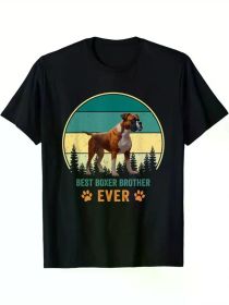 Boxer Brother Vintage Boxer Dog Father Best Boxer Brother T-ShirtBoxer Brother Vintage Boxer Dog Father Best Boxer Brother T-Shirt (Color: Black, size: S)