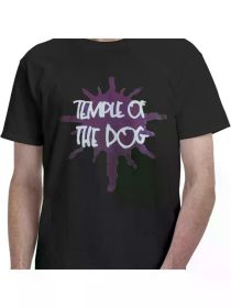 Temple Music of The Dog Men'S T-Shirt Short Sleeve Tees Soft Cotton Crewneck T-Shirt Black 2025 Comfortable & fashionable (Color: Black, size: S)