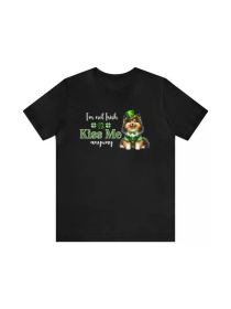 Shetland Sheepdog St Patrick'S Day Dog T-Shirt Tee St Patty'S Holiday Crewneck Family T-shirt Celebrate Christmas (Color: Black, size: L)
