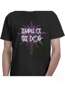 Temple Music of The Dog Men'S T-Shirt Short Sleeve Tees Soft Cotton Crewneck T-Shirt Black 2025 Comfortable & fashionable (Color: Black, size: XL)