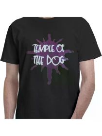 Temple Music of The Dog Men'S T-Shirt Short Sleeve Tees Soft Cotton Crewneck T-Shirt Black 2025 Comfortable & fashionable (Color: Black, size: XXL)