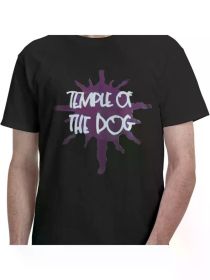 Temple Music of The Dog Men'S T-Shirt Short Sleeve Tees Soft Cotton Crewneck T-Shirt Black 2025 Comfortable & fashionable (Color: Black, size: M)