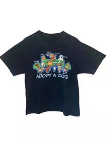Vintage Y2K Crazy Shirts Hawaii Original Adopt A Dog Collab T Shirt M, All-Season, Family T-shirt (Color: Black, size: XXL)