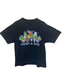 Vintage Y2K Crazy Shirts Hawaii Original Adopt A Dog Collab T Shirt M, All-Season, Family T-shirt (Color: Black, size: L)