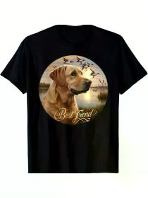 Best Friend Hunting Yellow Labrador Dog With Ducks And Geese T-Shirts, (Color: Black, size: XL)