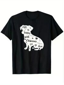 Chiweenie Shirt Design for Chiweenie Dog Lovers T-Shirt, 100% Cotton, Single Side Printed, Black (Color: Black, size: M)