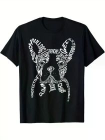 French Bulldog Typography T shirt Word Art Frenchie Dog Gift T-Shirt (Color: Black, size: XL)