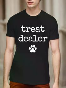 Dog Treat Dealer" Humorous Cotton T-Shirt for Dog Lovers - Perfect Gift for Men, Dad, Husband, Grandpa | Casual & Outdoor Wear | Sizes S-XXXL (Color: Black, size: M)