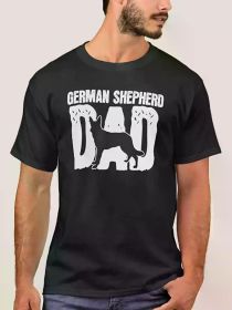Mens German Shepherd Dad Dog Fathers Day T-Shirt, Casual Unisex Short Sleeve Tee Tops, Men'S Black T Shirt, Christmas Gift (Color: Black, size: XXL)