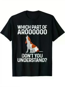 Beagle Lover's Delight: Cotton T-Shirt with Funny Dog Design - Breathable, Stretch Fabric for All Seasons (Color: Black, size: S)