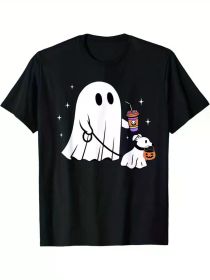 Spooky & Dog Lover's T-Shirt - Cotton, Short Sleeve, Crew Neck | Perfect for Halloween & Casual Wear (Color: Black, size: XXXL)