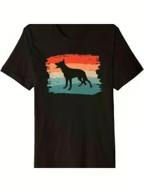 Men's Retro Australian Cattle Dog Graphic T-Shirt - Premium Cotton, Black with Vintage Design, Comfortable & Stylish for Casual Attire (Color: Black, size: S)