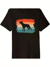 Men's Retro Australian Cattle Dog Graphic T-Shirt - Premium Cotton, Black with Vintage Design, Comfortable & Stylish for Casual Attire (Color: Black, size: XXL)