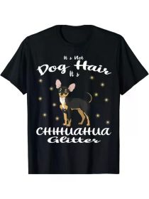 t_s Not Dog Hair It_s Chihuahua Design Chiwawa Lover Gift Unisex T-Shirt All-Season, Family T-shirt (Color: Black, size: XXL)