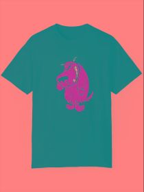 Men's Playful Dog Graphic T-Shirt - 100% Cotton, Short Sleeve, Round Neck | Comfortable & Stylish (Color: Black, size: XXXL)