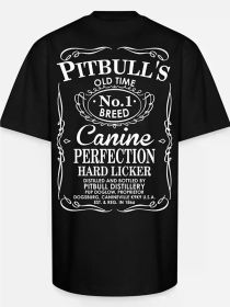 Pitbulls Dog Old Time No1 Breed Canine Perfection-6859 funny Men's Short Sleeve Graphic T-shirt Collection black (Color: Black, size: XXXL)