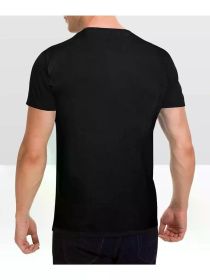 Puppy in Training Graphic T-Shirt - Men's Casual Black Cotton Tee with Playful Dog Design, 180g, Machine Washable (Color: Black, size: XXXL)
