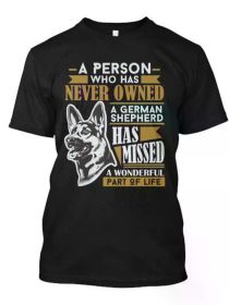 German Shepherd Owner T-Shirt - 100% Cotton, Crew Neck, Short Sleeve, Regular Fit, Tee with Dog Portrait & Quote, Ideal for Running, Hiking (Color: Black, size: XXXL)