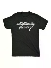 Crazy dog pattern T-shirt, men's aesthetic enjoyment, funny art visual satisfaction, humorous T-shirt for men (Color: Black, size: L)