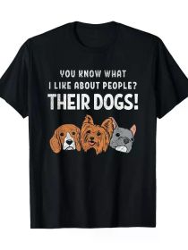 Funny Dog Puppy Lover Sarcastic Humor Saying T-Shirt (Color: Black, size: L)
