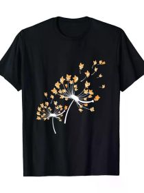 Corgi Flower Fly Dandelion Funny Dog Owner Lover T-Shirt (Color: Black, size: M)