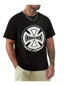 Men's Summer Cotton T-Shirt with Unique Dog Anatomy Design - Casual (Color: Black, size: L)