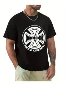 Men's Summer Cotton T-Shirt with Unique Dog Anatomy Design - Casual (Color: Black, size: M)