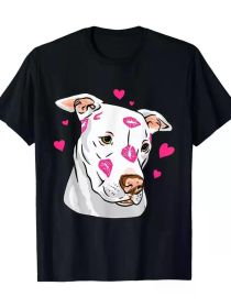 Pitbull Love Graphic T-Shirt - Ultra-Soft 100% Cotton, Breathable & Moisture-Wicking (Color: Black, size: M)