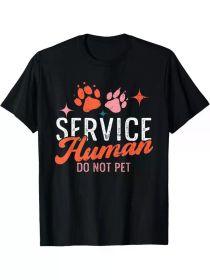 Funny service. Don't touch me. Emotional support human. Dog lover T-shirt. Men's personalized design. Black T-shirt. (Color: Black, size: L)