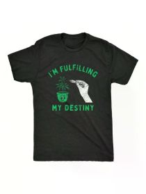 Crazy Dog T-Shirts Mens Im Fulfilling My Destiny Herb T Shirt Funny Sarcastic 420 Pothead Graphic TeeFamily (Color: Black, size: XXXL)