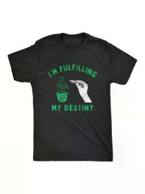 Crazy Dog T-Shirts Mens Im Fulfilling My Destiny Herb T Shirt Funny Sarcastic 420 Pothead Graphic TeeFamily (Color: Black, size: S)