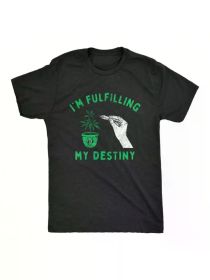 Crazy Dog T-Shirts Mens Im Fulfilling My Destiny Herb T Shirt Funny Sarcastic 420 Pothead Graphic TeeFamily (Color: Black, size: L)